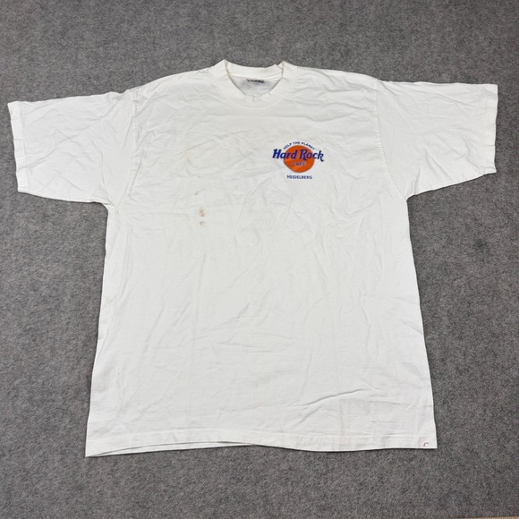 Hard Rock Cafe Other - Hard Rock Cafe T Shirt Mens 2XL White Heidelberg Germany Help The Planet Vintage
